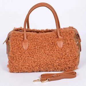 Sherpa/Snake Skin Print Tote Bag